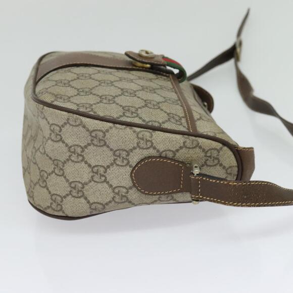 GUCCI GG Supreme Web Sherry Line Bag Pvc Beige Gold 89 02 032 - Picture 5 of 16